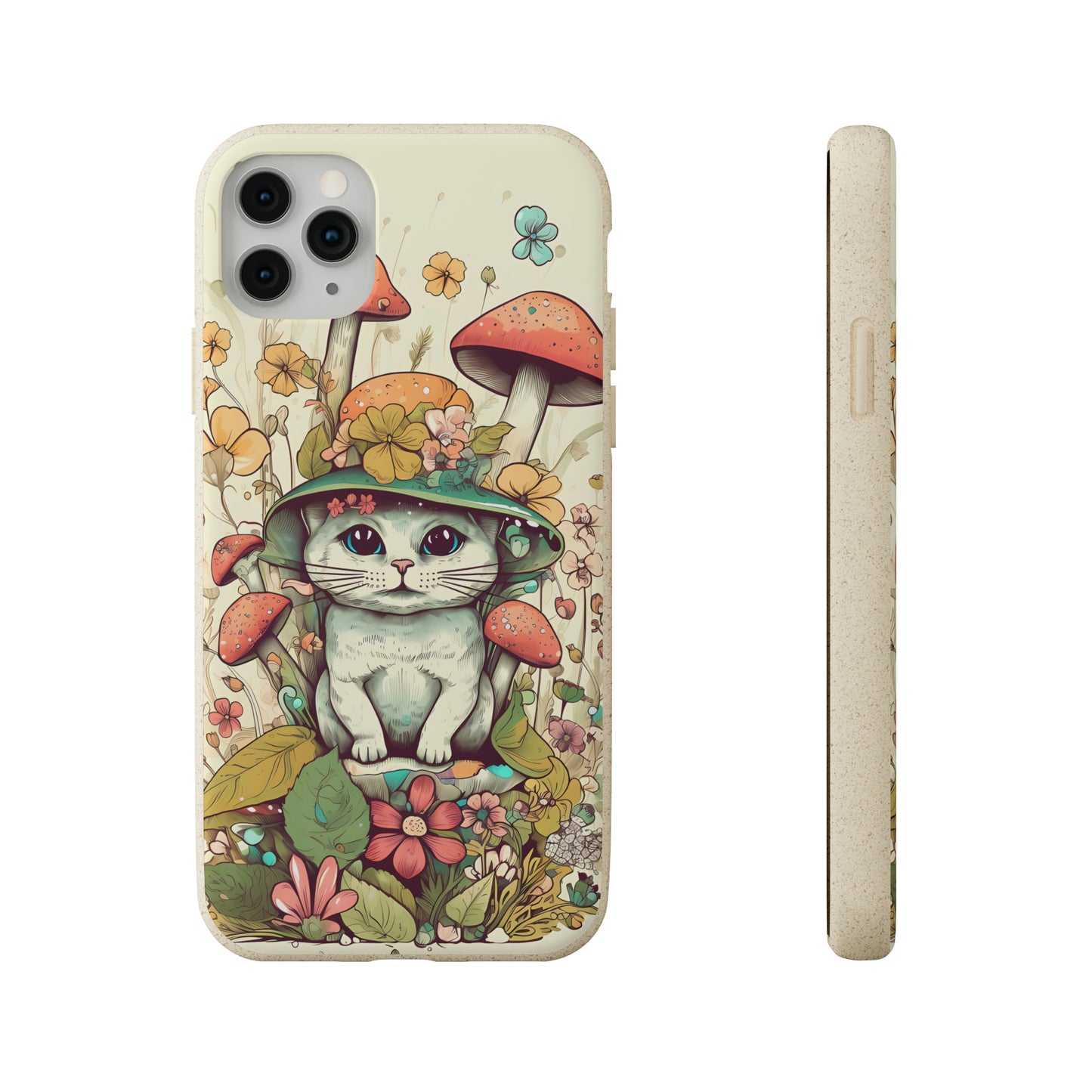 Cottagecore Cat Wearing a Hat | Biodegradable iPhone Case