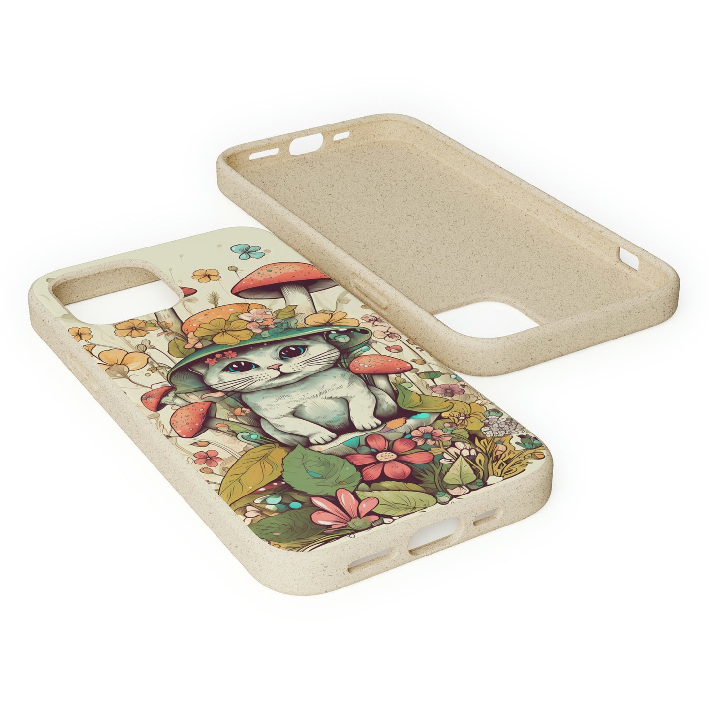 Cottagecore Cat Wearing a Hat | Biodegradable iPhone Case