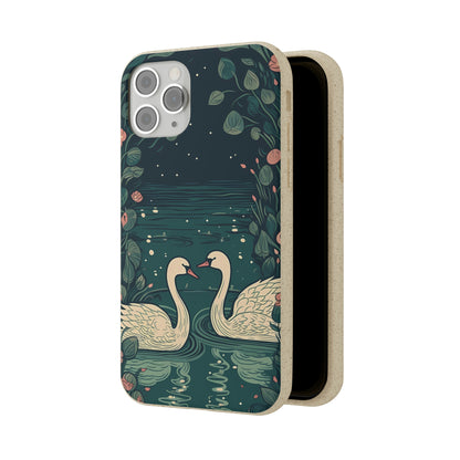 Romantic Swans on a Pond | Biodegradable iPhone Case