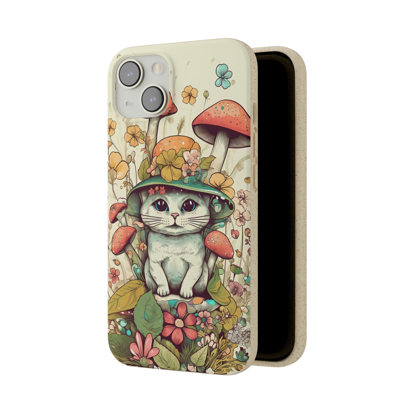 Cottagecore Cat Wearing a Hat | Biodegradable iPhone Case