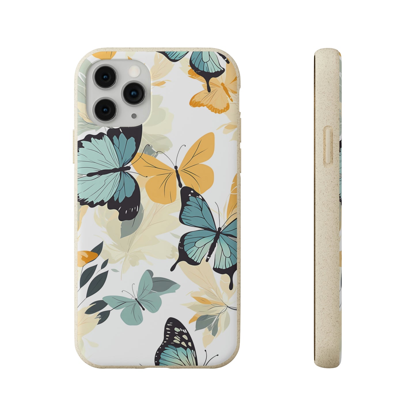 Blue and Yellow Butterflies | Biodegradable iPhone Case