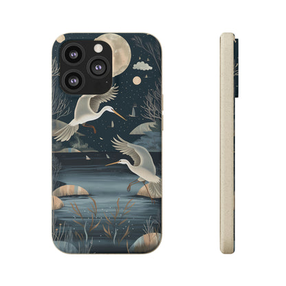 Herons Flying Over a Pond | Biodegradable iPhone Case