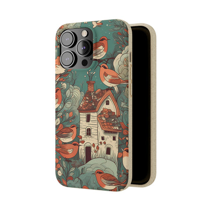 Cottagecore Red-Breasted Robins | Biodegradable iPhone Case