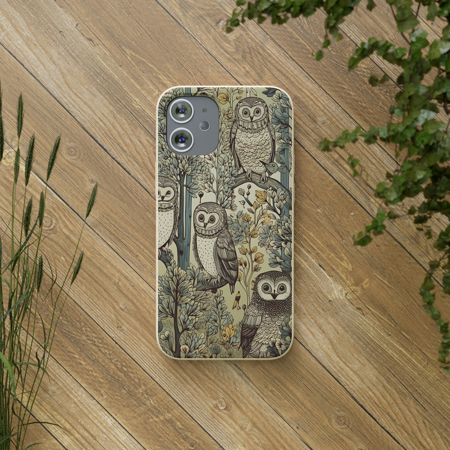 Cottagecore Owls in a Forest | Biodegradable iPhone Case