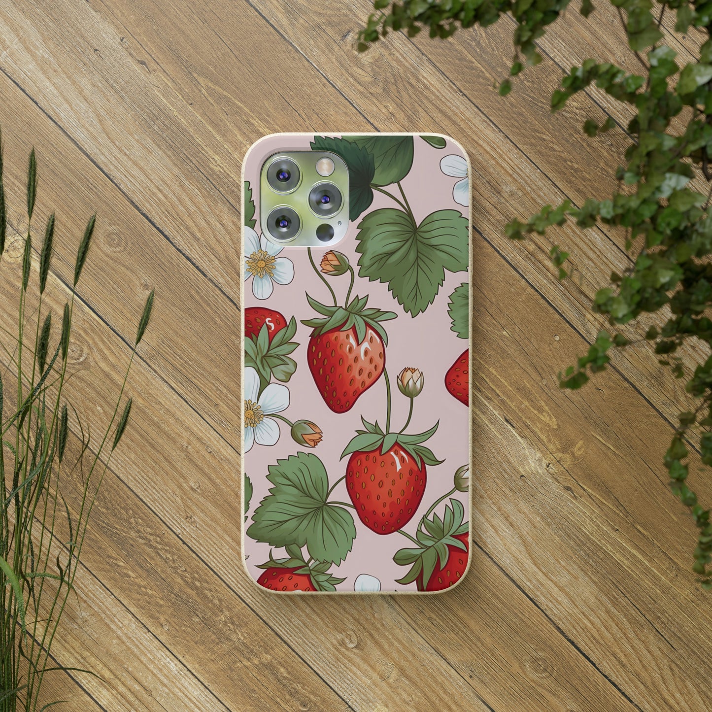 Cottagecore Strawberries | Biodegradable iPhone Case