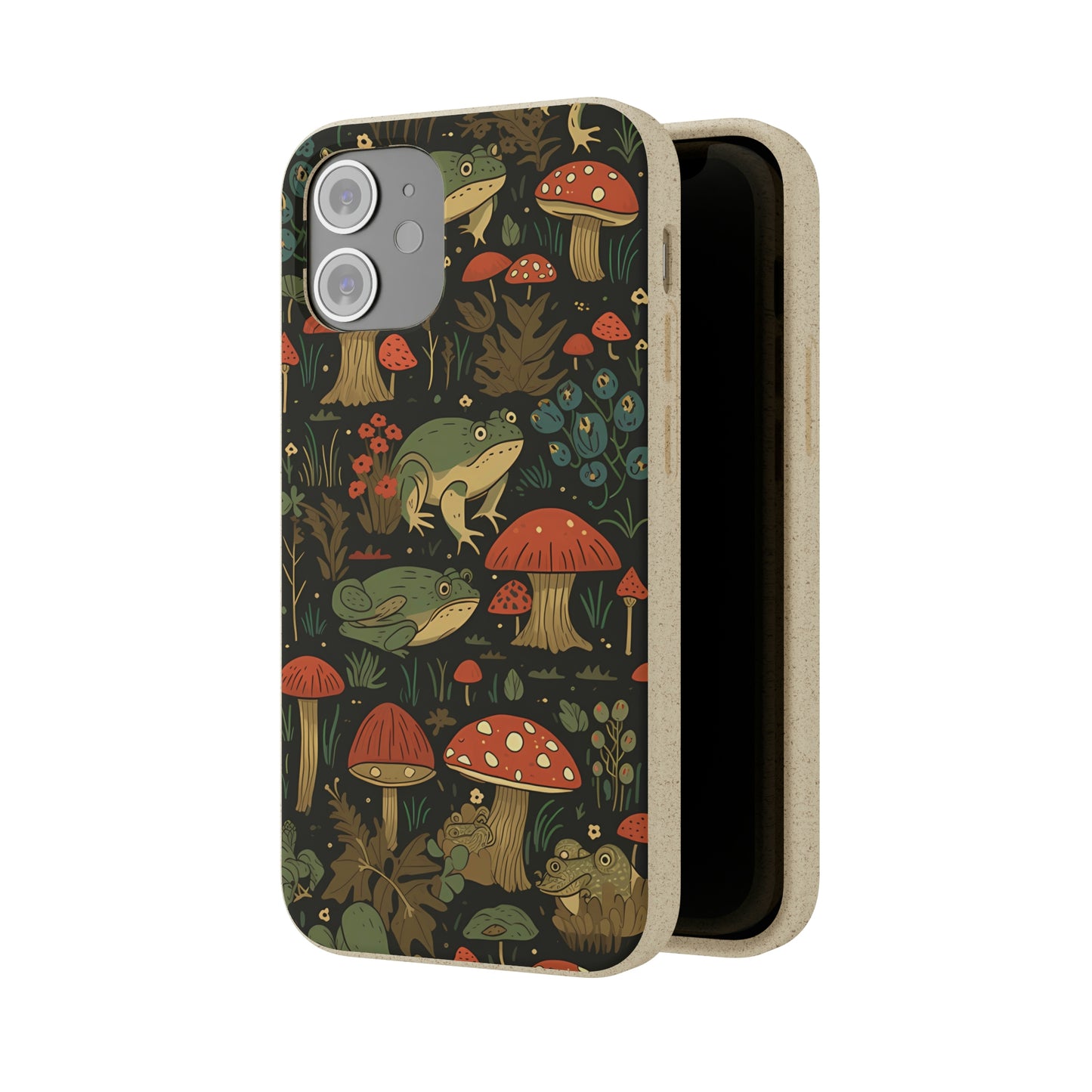 Cottagecore Frogs with Mushrooms | Biodegradable iPhone Case