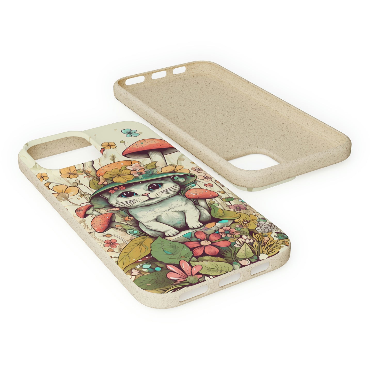 Cottagecore Cat Wearing a Hat | Biodegradable iPhone Case