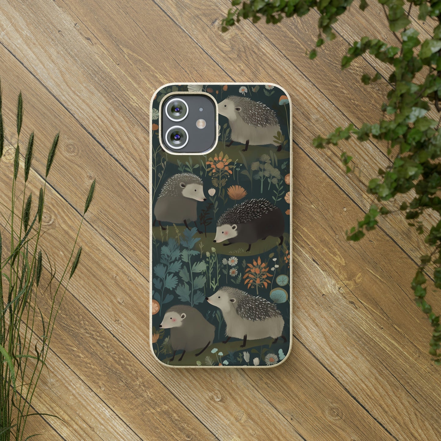 Cute Cottagecore Hedgehogs | Biodegradable iPhone Case