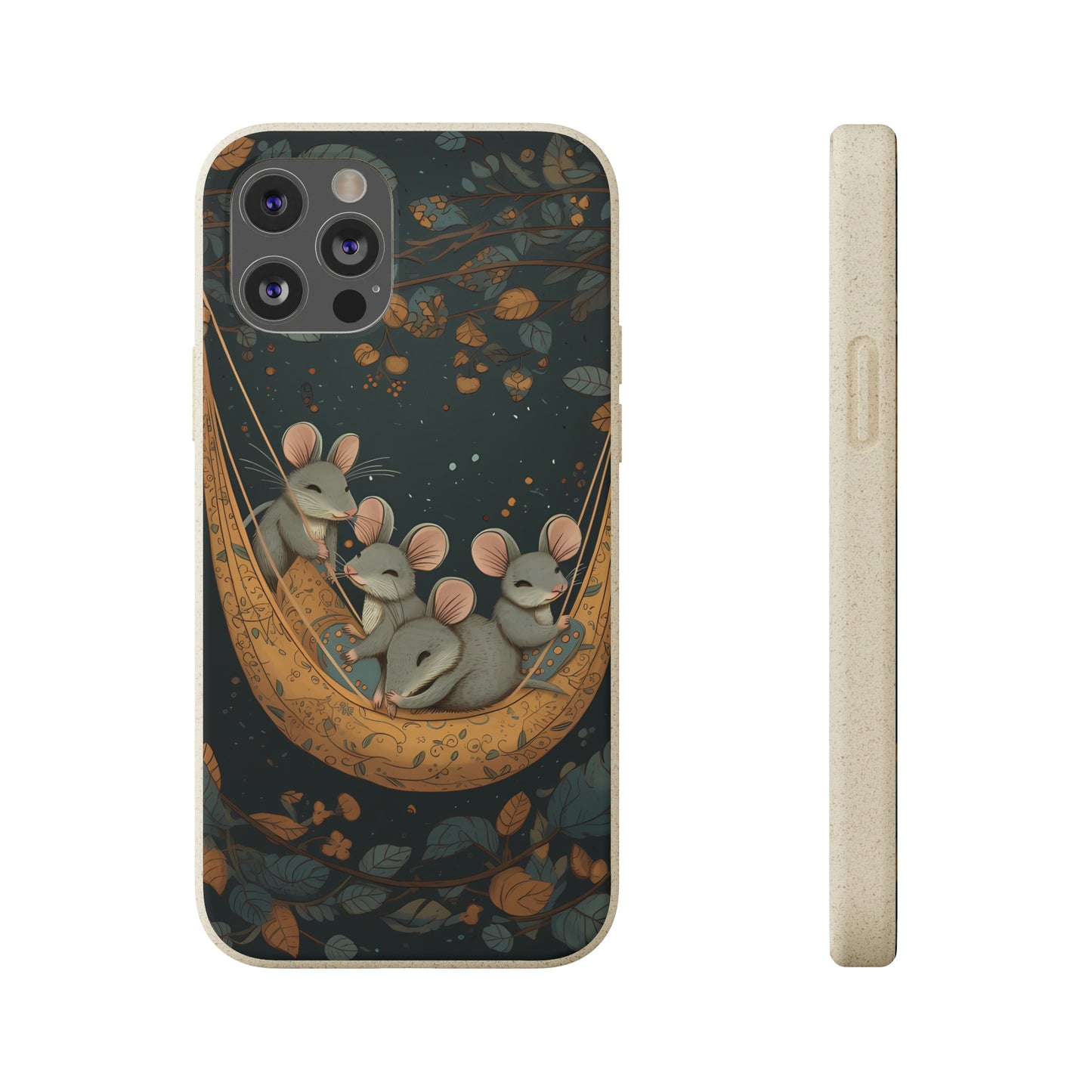 Cottagecore Field Mice in a Hammock | Biodegradable iPhone Case