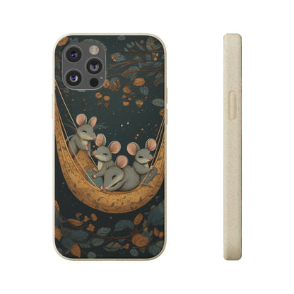 Cottagecore Field Mice in a Hammock | Biodegradable iPhone Case