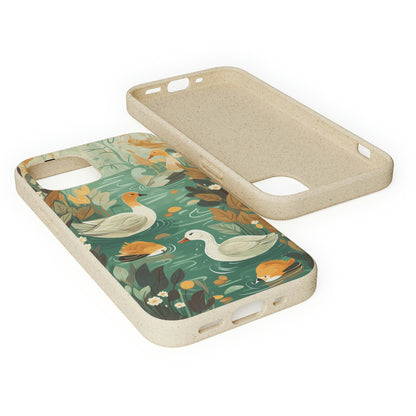 Cottagecore Ducks in a Pond | Biodegradable iPhone Case