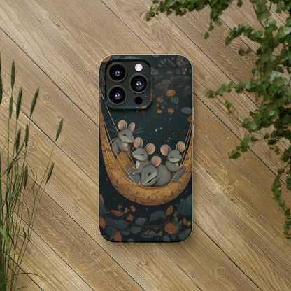 Cottagecore Field Mice in a Hammock | Biodegradable iPhone Case