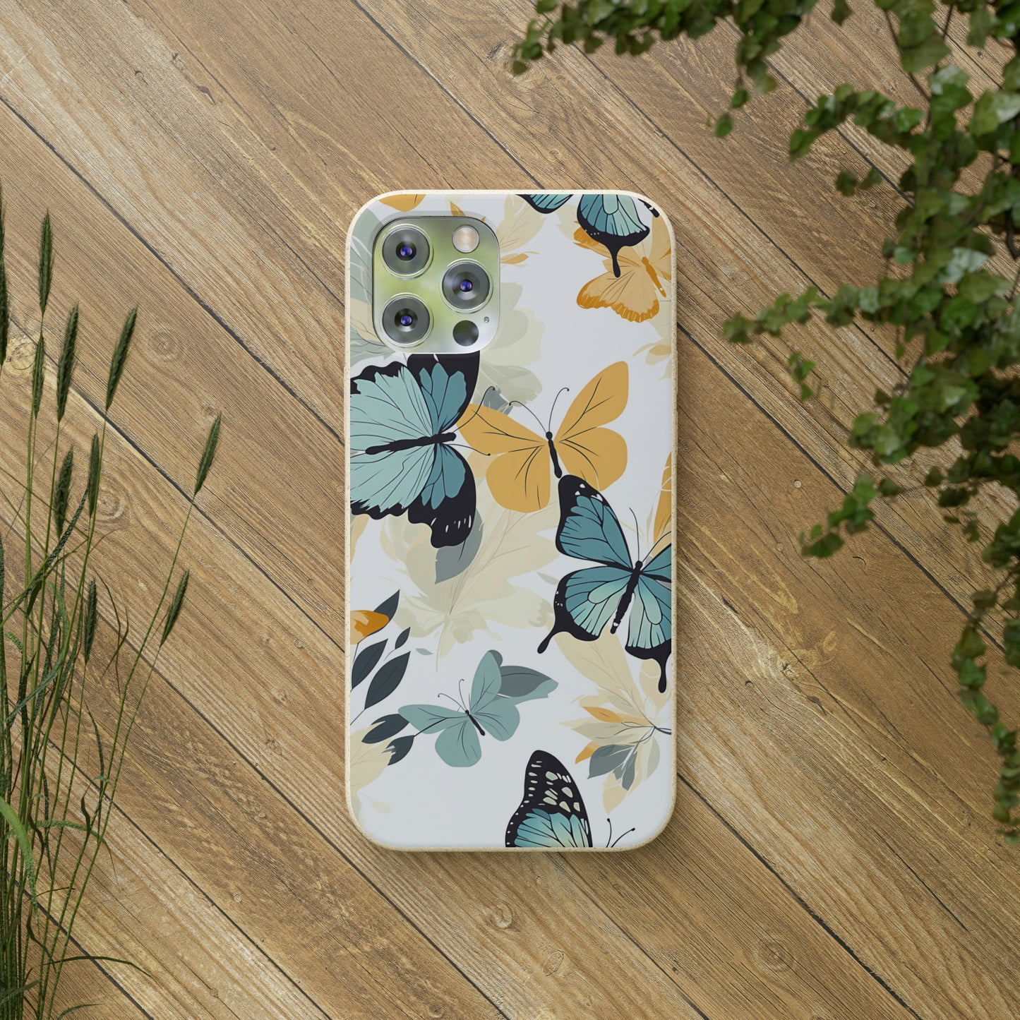 Blue and Yellow Butterflies | Biodegradable iPhone Case