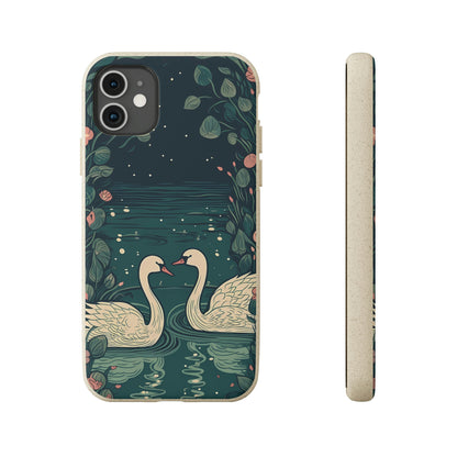 Romantic Swans on a Pond | Biodegradable iPhone Case