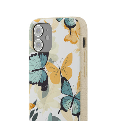 Blue and Yellow Butterflies | Biodegradable iPhone Case