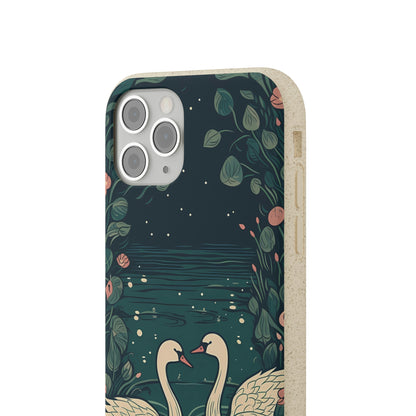 Romantic Swans on a Pond | Biodegradable iPhone Case