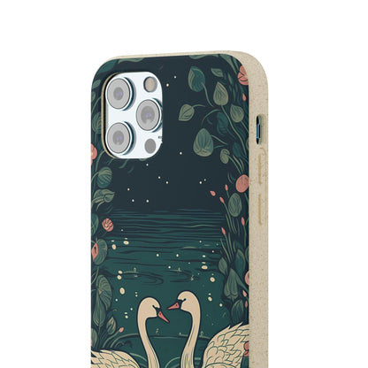 Romantic Swans on a Pond | Biodegradable iPhone Case