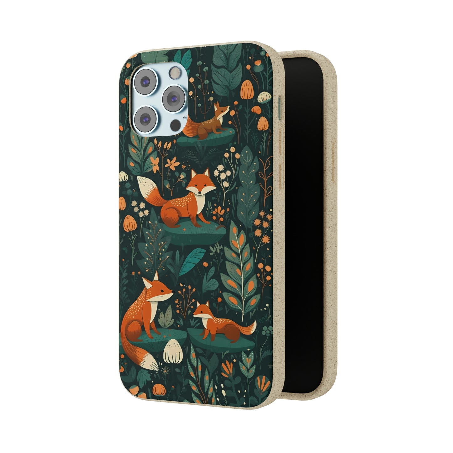 Cottagecore Foxes in a Forest | Biodegradable iPhone Case