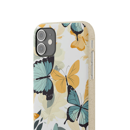 Blue and Yellow Butterflies | Biodegradable iPhone Case