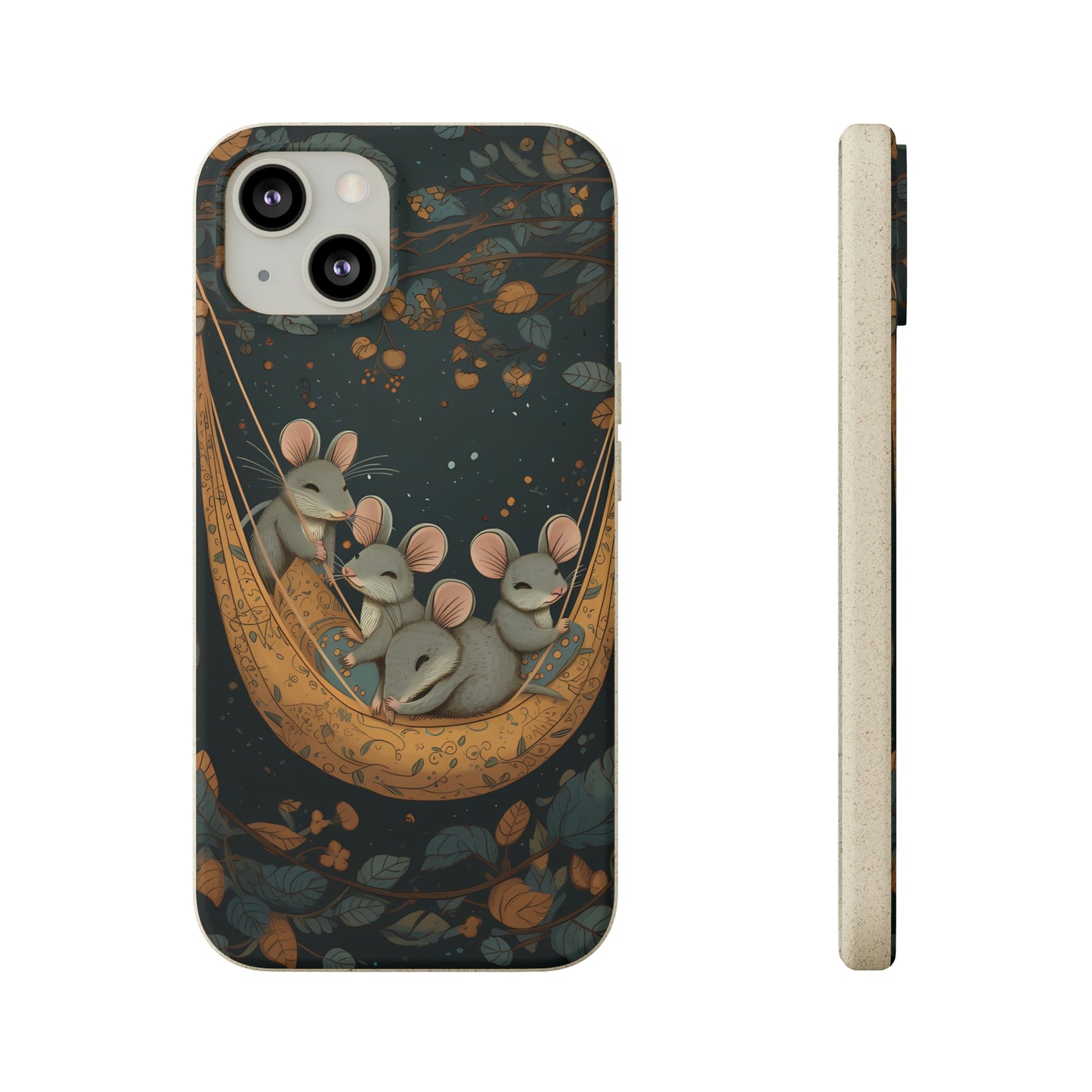 Cottagecore Field Mice in a Hammock | Biodegradable iPhone Case