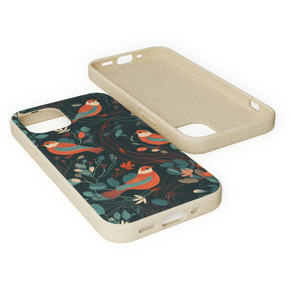 Whimsical Red-Breasted Robins | Biodegradable iPhone Case