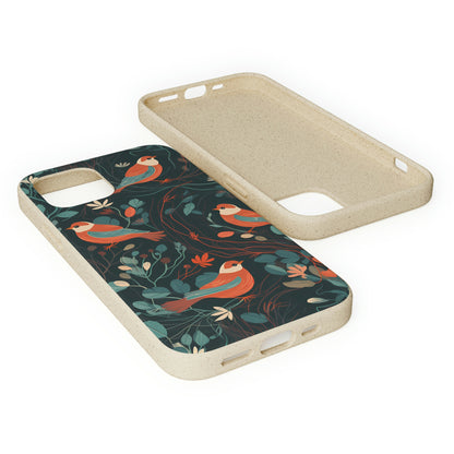 Whimsical Red-Breasted Robins | Biodegradable iPhone Case