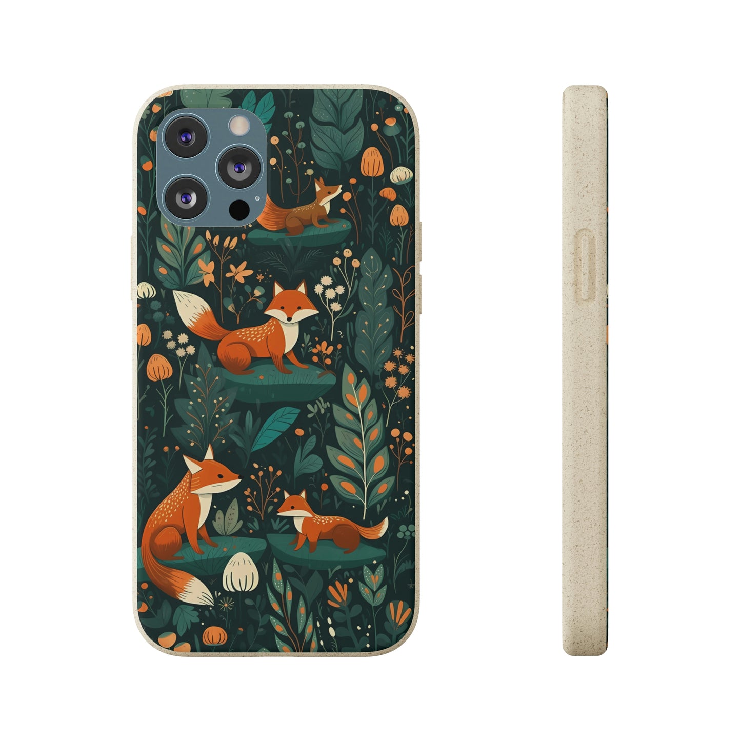 Cottagecore Foxes in a Forest | Biodegradable iPhone Case