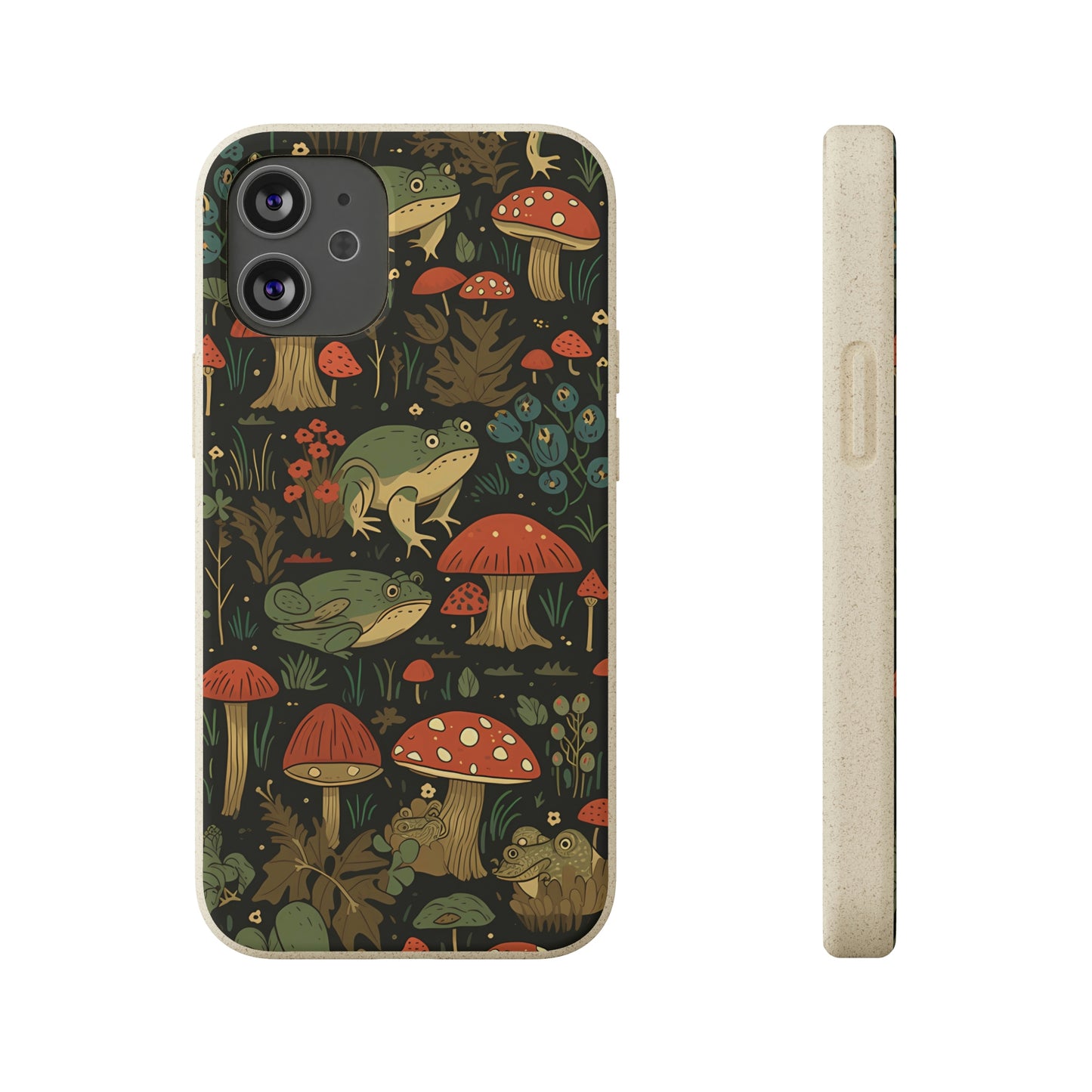 Cottagecore Frogs with Mushrooms | Biodegradable iPhone Case