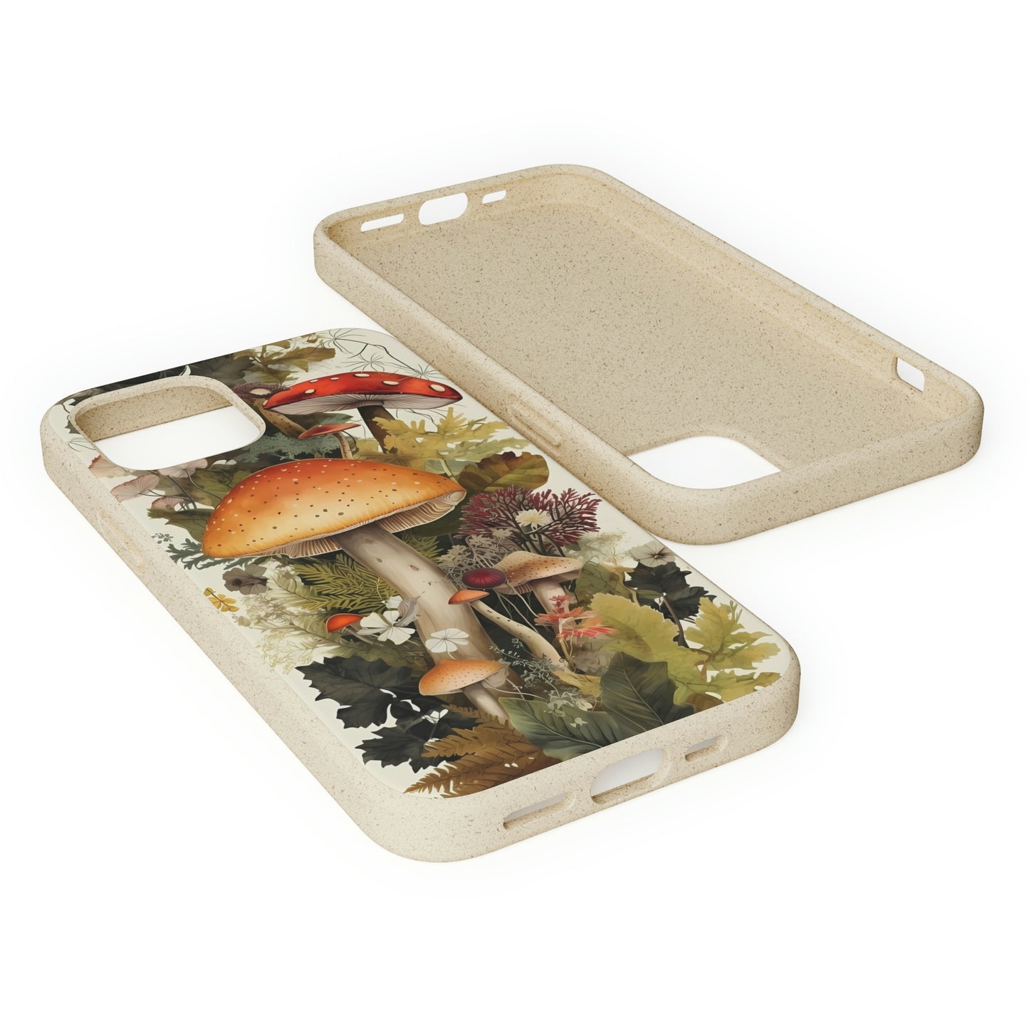 Cottagecore Mushrooms and Plants | Biodegradable iPhone Case