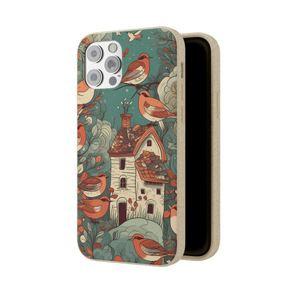 Cottagecore Red-Breasted Robins | Biodegradable iPhone Case