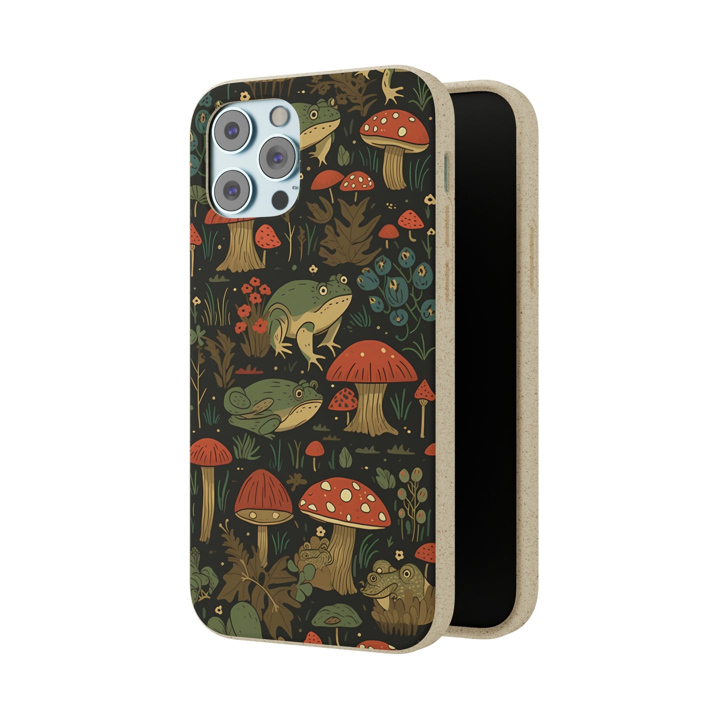 Cottagecore Frogs with Mushrooms | Biodegradable iPhone Case