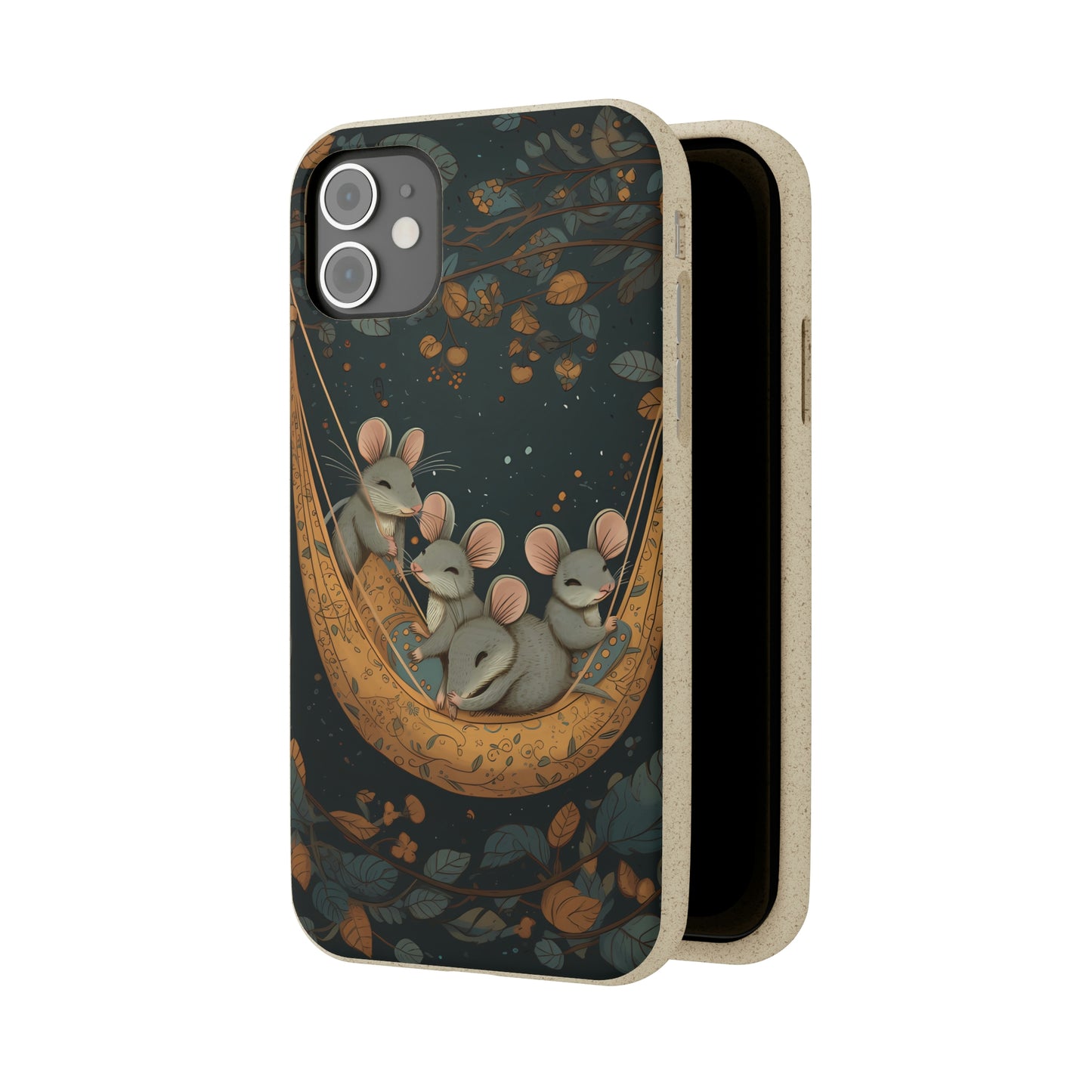 Cottagecore Field Mice in a Hammock | Biodegradable iPhone Case