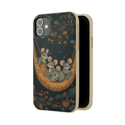 Cottagecore Field Mice in a Hammock | Biodegradable iPhone Case