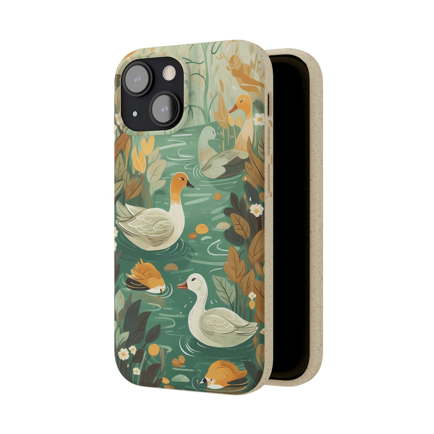 Cottagecore Ducks in a Pond | Biodegradable iPhone Case