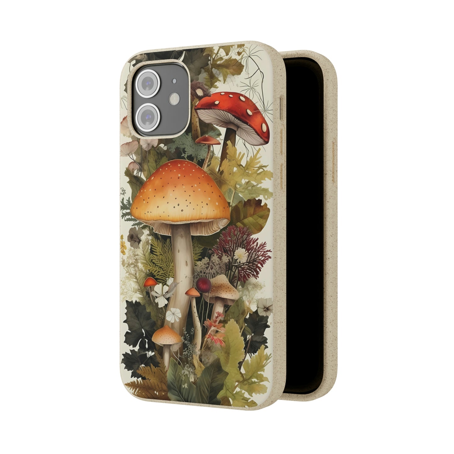 Cottagecore Mushrooms and Plants | Biodegradable iPhone Case