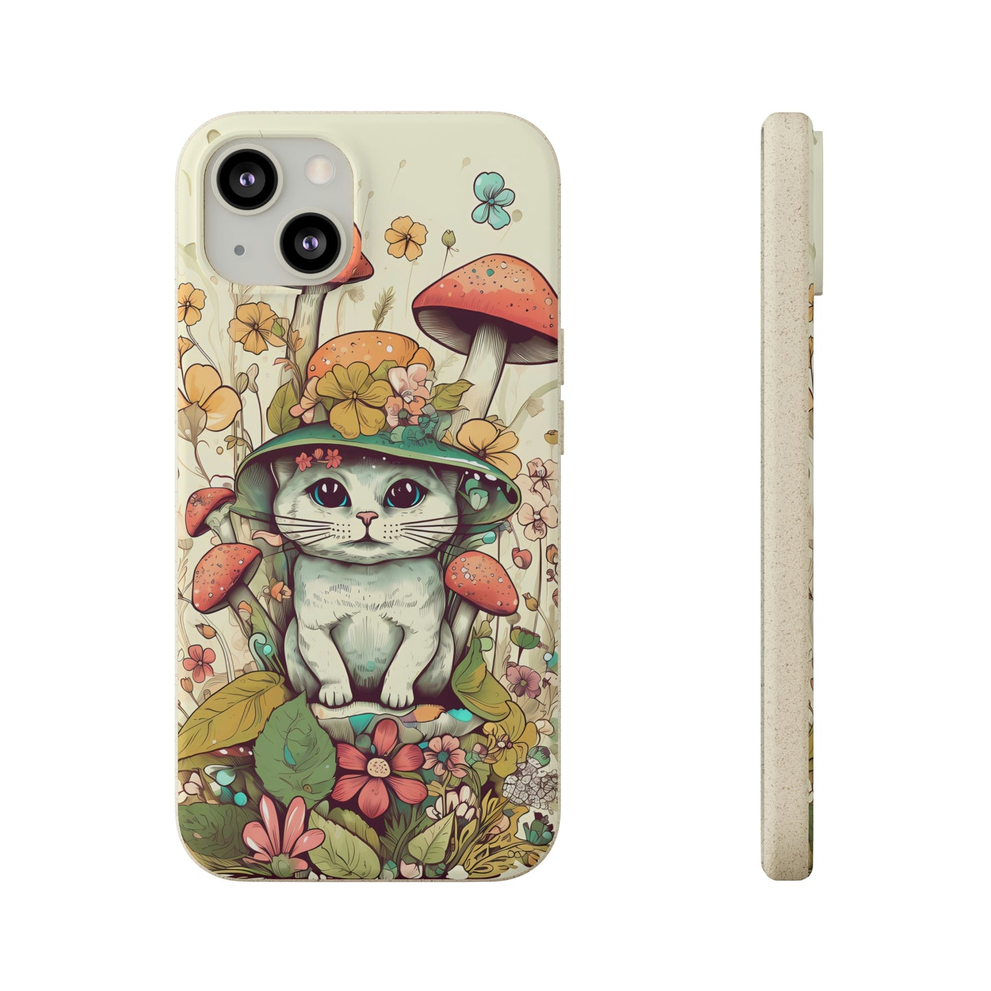 Cottagecore Cat Wearing a Hat | Biodegradable iPhone Case