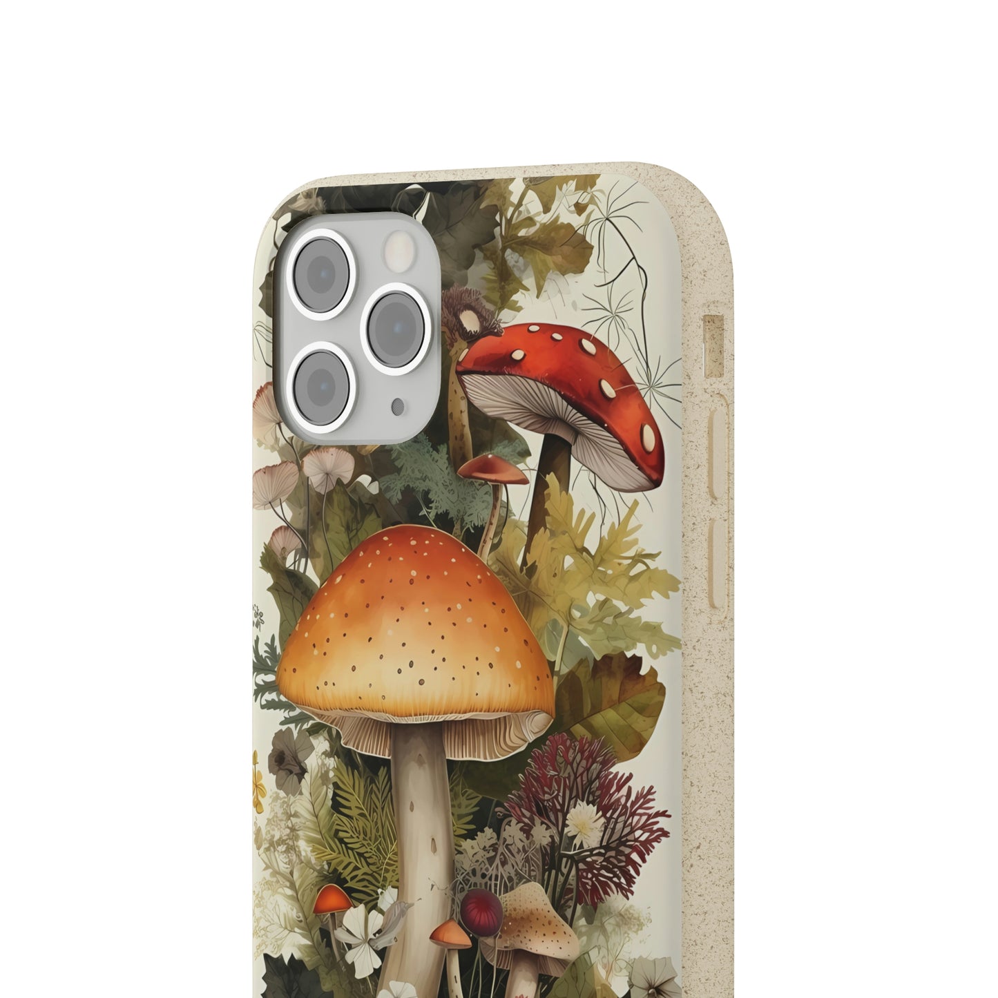 Cottagecore Mushrooms and Plants | Biodegradable iPhone Case