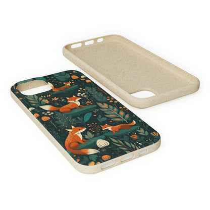 Cottagecore Foxes in a Forest | Biodegradable iPhone Case