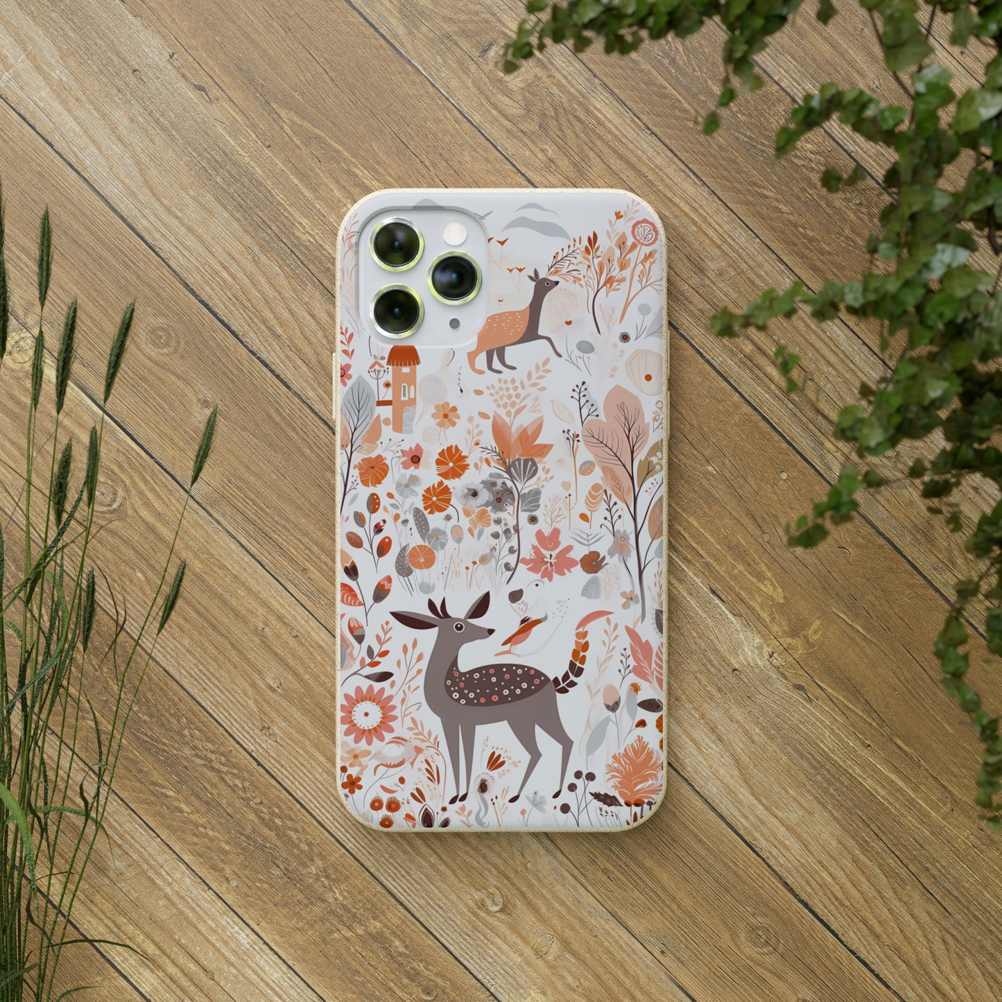 Cottagecore Field with Deer | Biodegradable iPhone Case