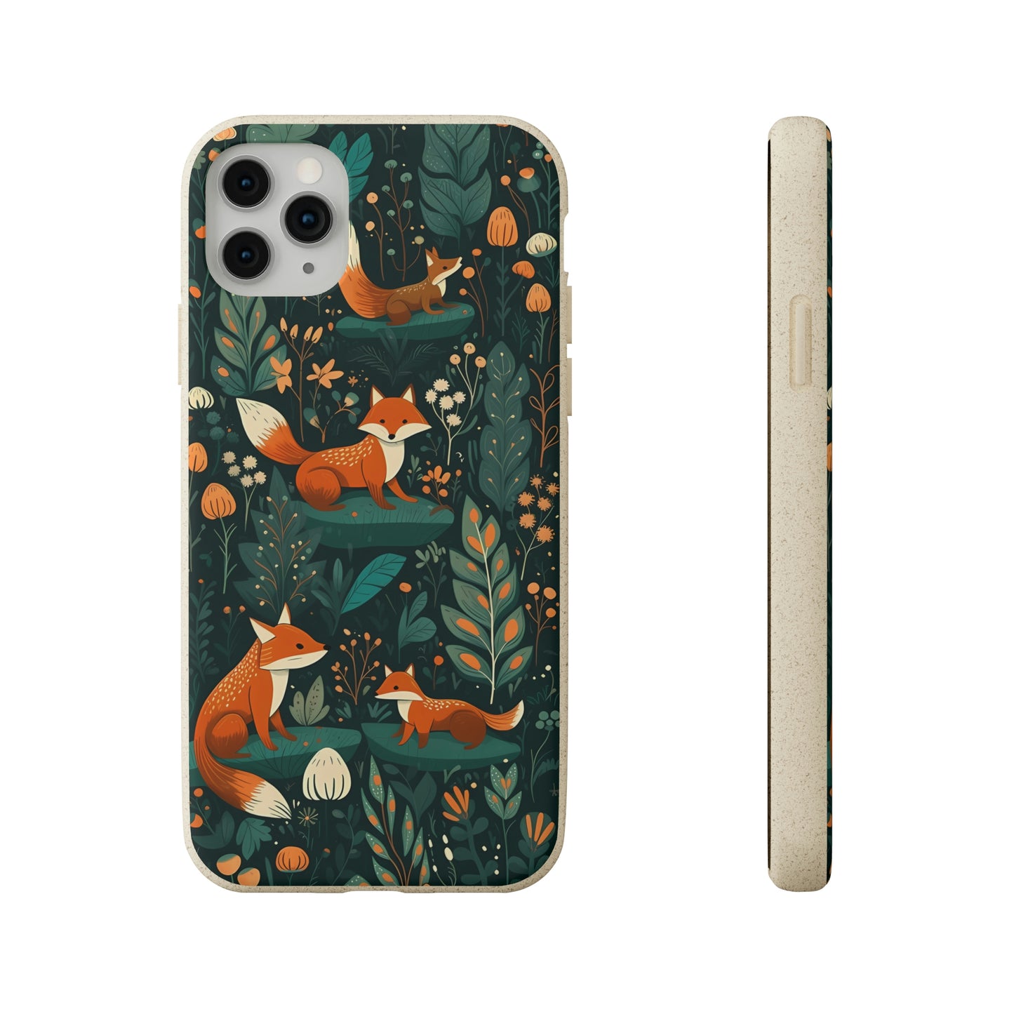 Cottagecore Foxes in a Forest | Biodegradable iPhone Case