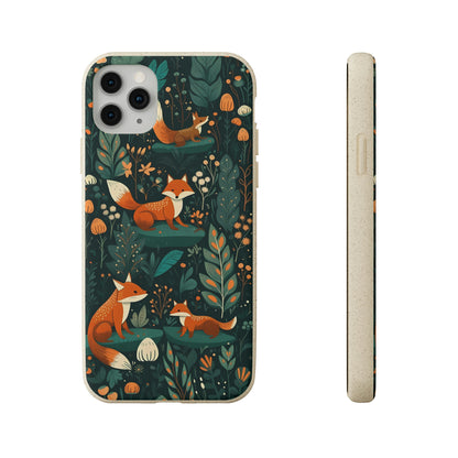 Cottagecore Foxes in a Forest | Biodegradable iPhone Case