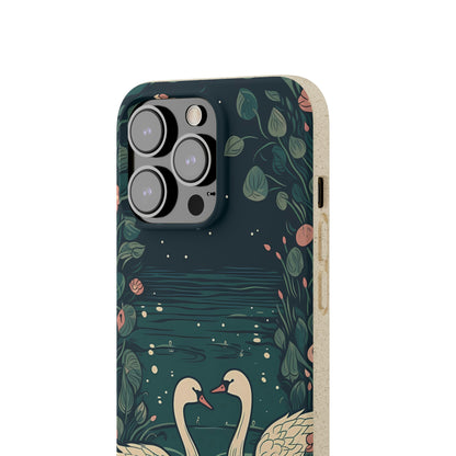 Romantic Swans on a Pond | Biodegradable iPhone Case