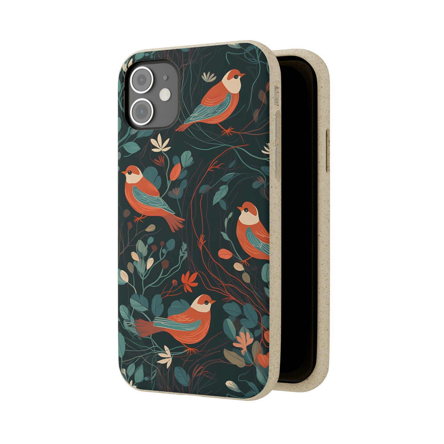 Whimsical Red-Breasted Robins | Biodegradable iPhone Case