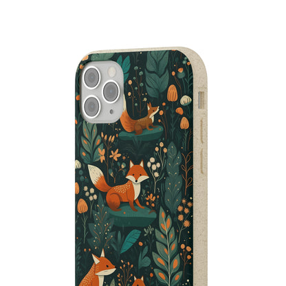 Cottagecore Foxes in a Forest | Biodegradable iPhone Case