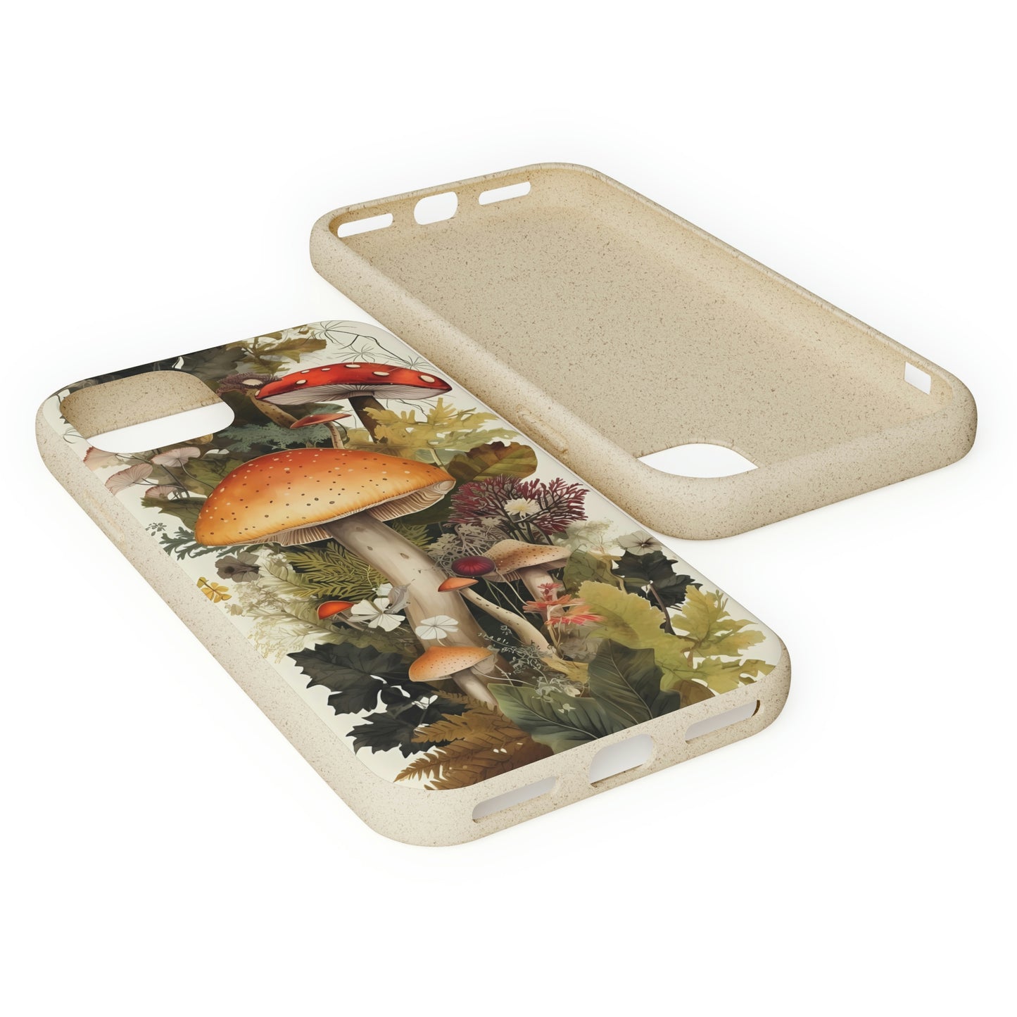 Cottagecore Mushrooms and Plants | Biodegradable iPhone Case