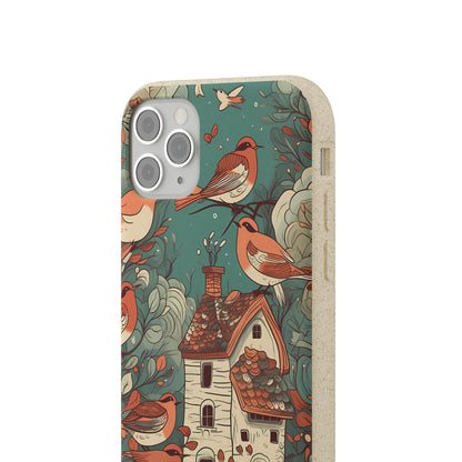 Cottagecore Red-Breasted Robins | Biodegradable iPhone Case