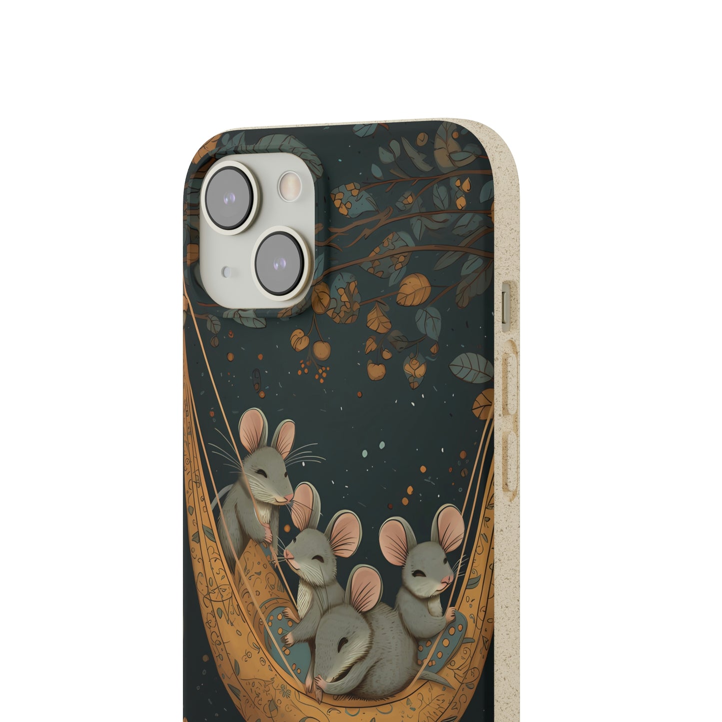 Cottagecore Field Mice in a Hammock | Biodegradable iPhone Case