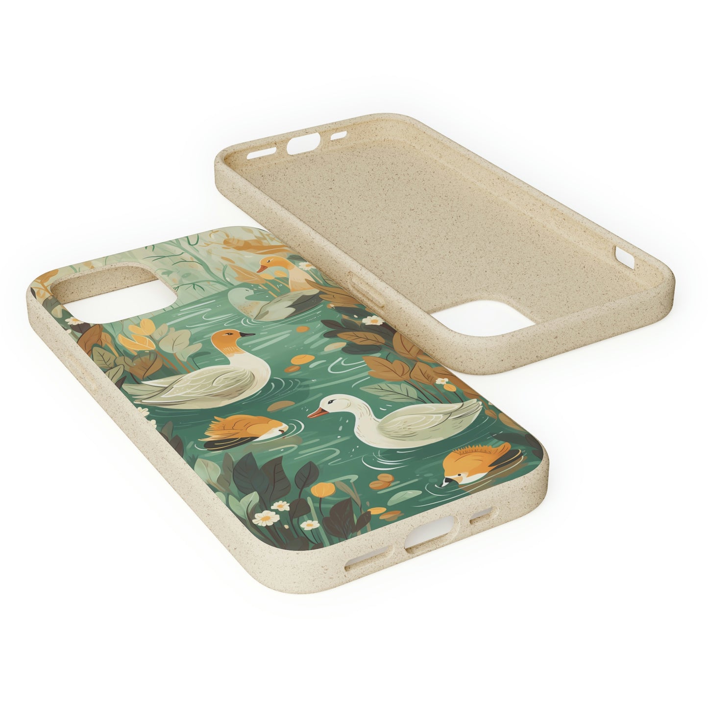 Cottagecore Ducks in a Pond | Biodegradable iPhone Case