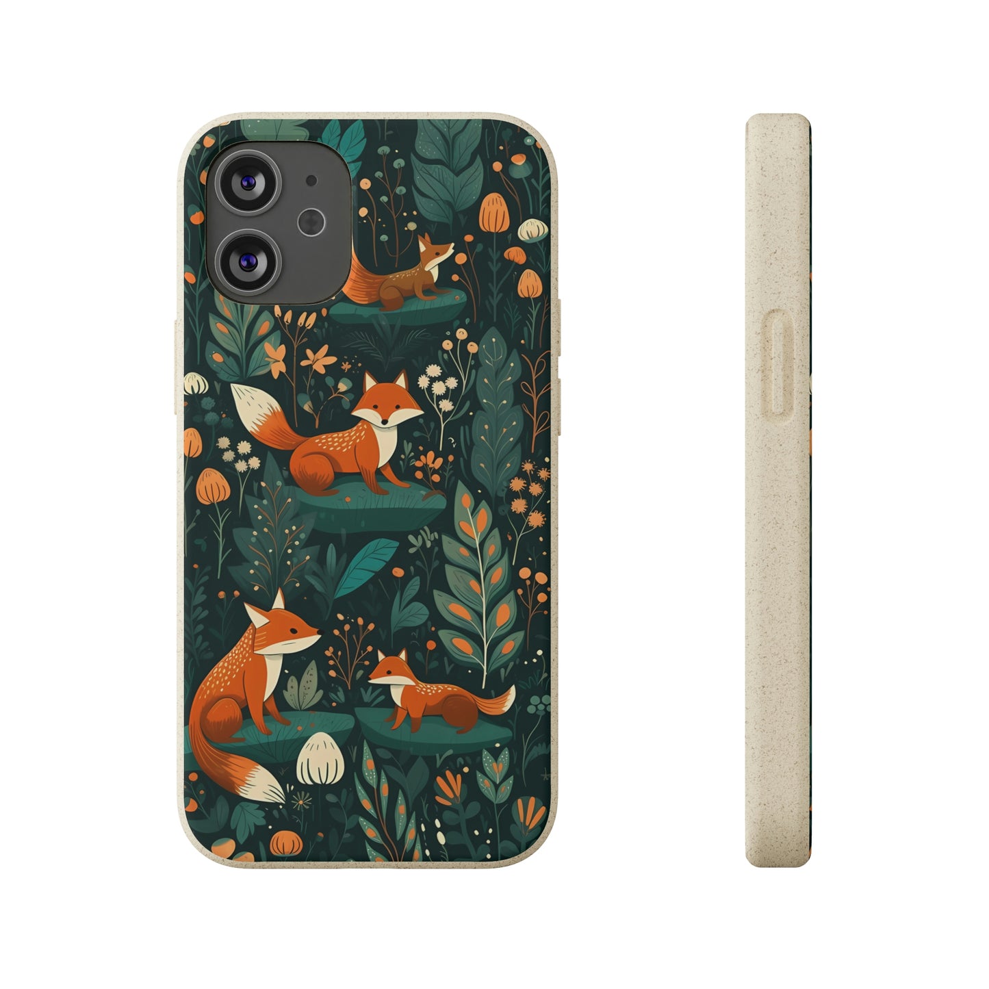 Cottagecore Foxes in a Forest | Biodegradable iPhone Case