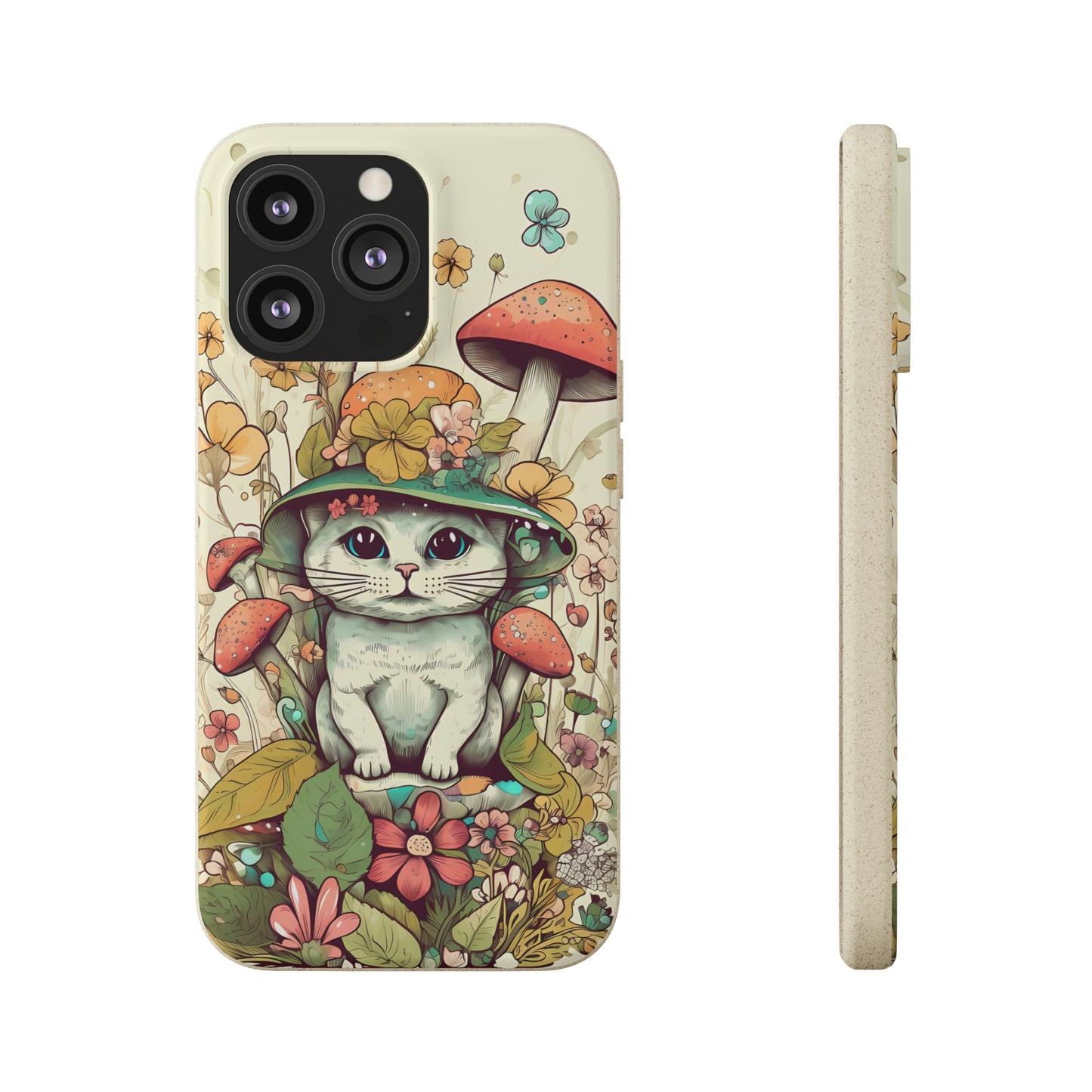 Cottagecore Cat Wearing a Hat | Biodegradable iPhone Case